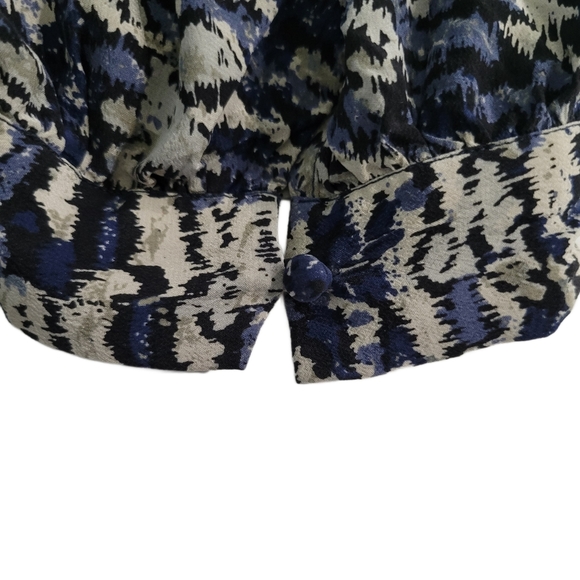 Joie Women's M 100% Silk Blouse Top Blue & Gray - Picture 5 of 9